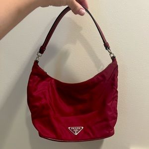 Red Nylon Handbag